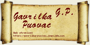 Gavrilka Puovac vizit kartica